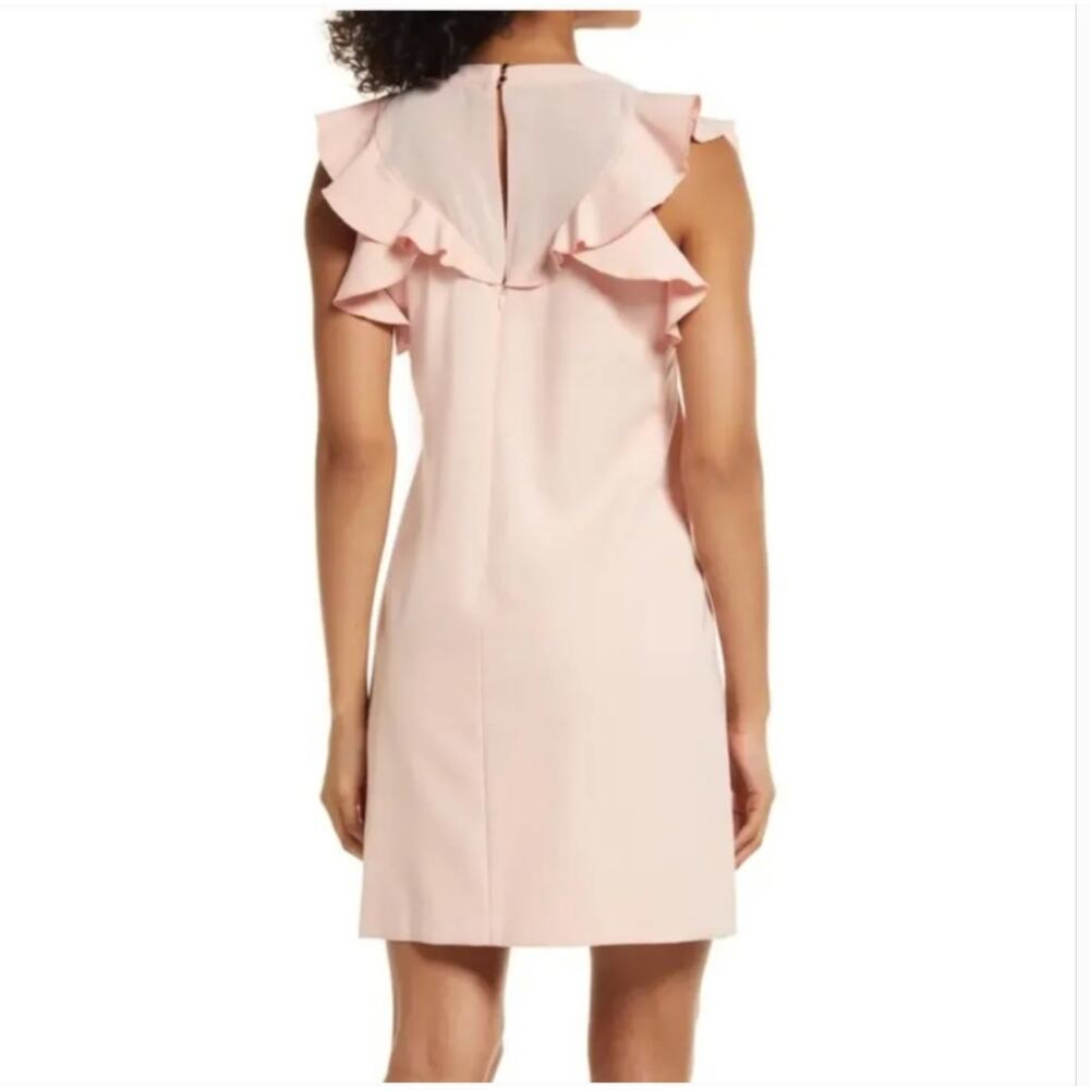 Vince Camuto Laguna Pink Ruffle Crepe Shift Dress Size 8 Bridal Graduation Party - Picture 10 of 10